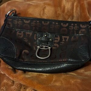 Etienne Aigner Brown Logo Shoulder Bag with Black Trim